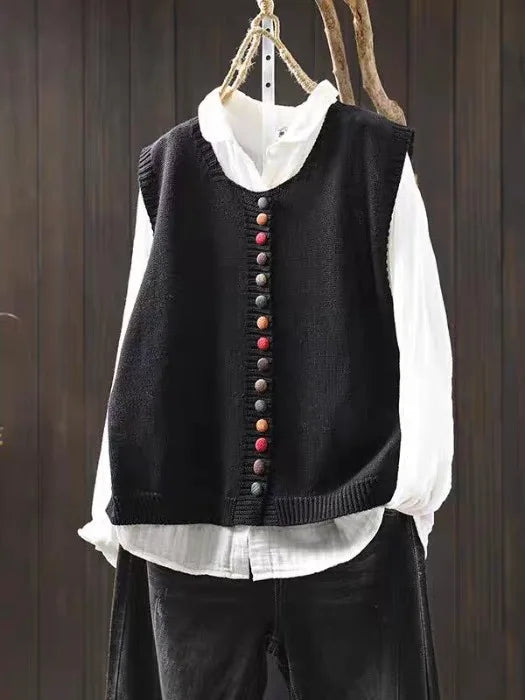 Rosalie - Colored Button Knit Vest