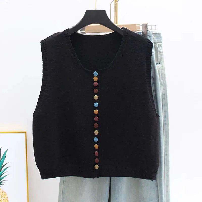 Diane - Colored Button Knit Vest