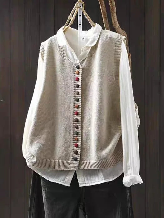 Rosalie - Colored Button Knit Vest