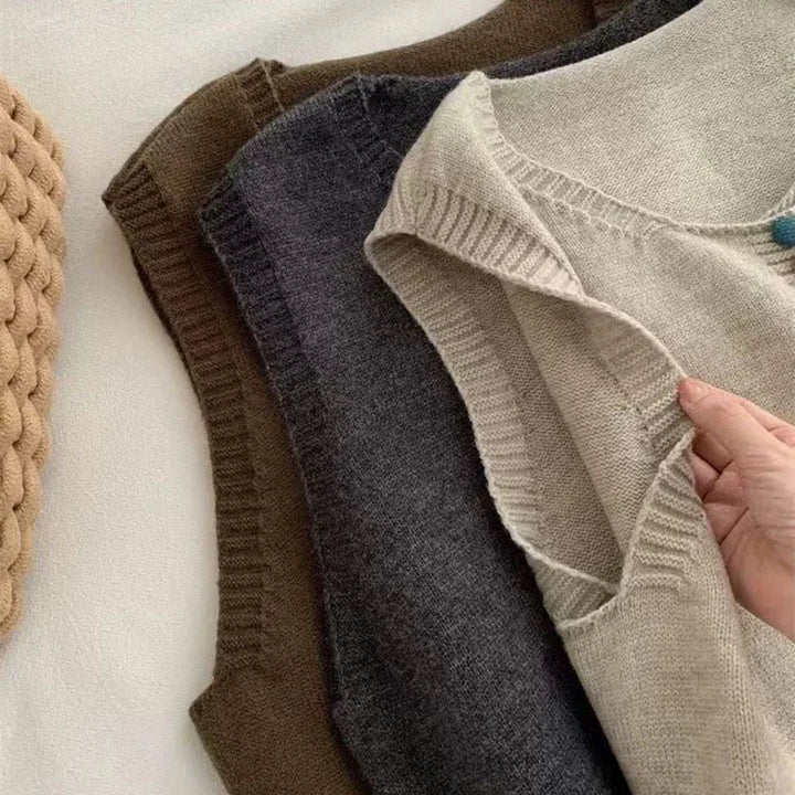 Diane - Colored Button Knit Vest