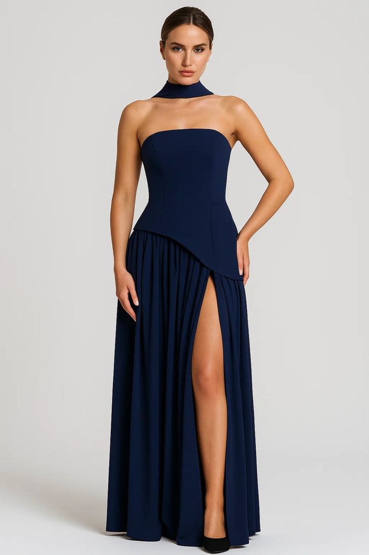 Thessaly - Lightweight Strapless Slit Dress