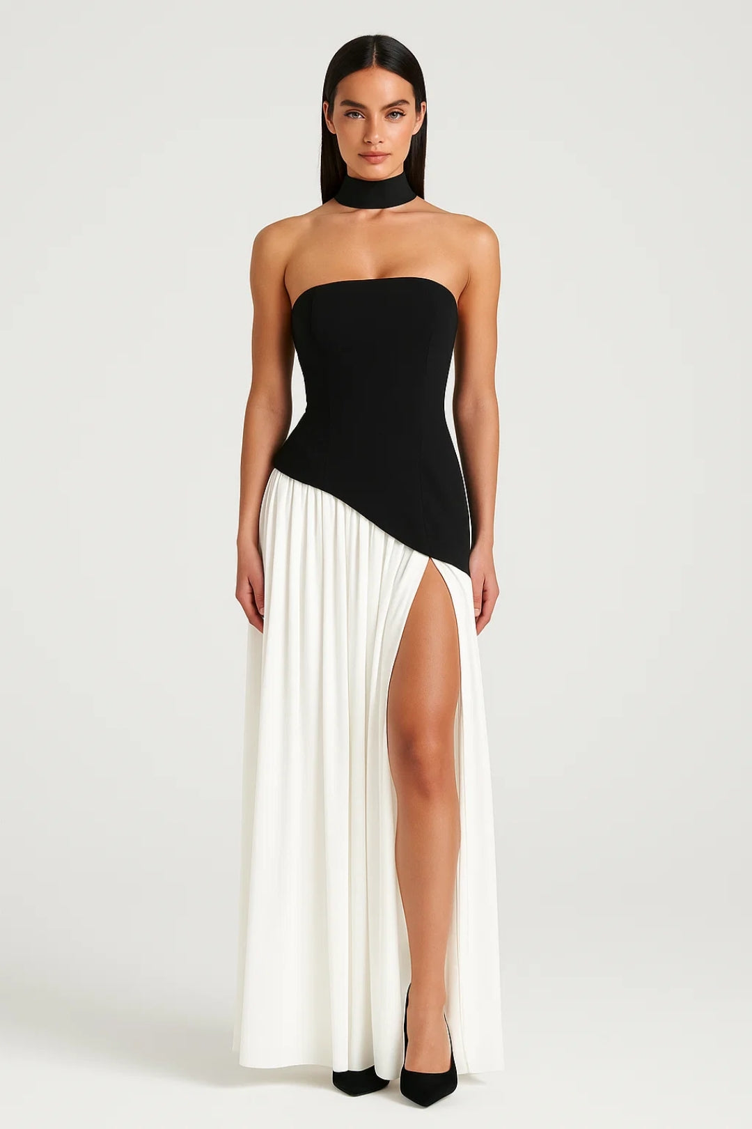 Thessaly - Lightweight Strapless Slit Dress