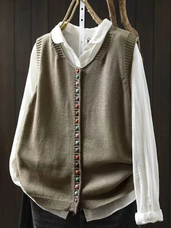 Rosalie - Colored Button Knit Vest