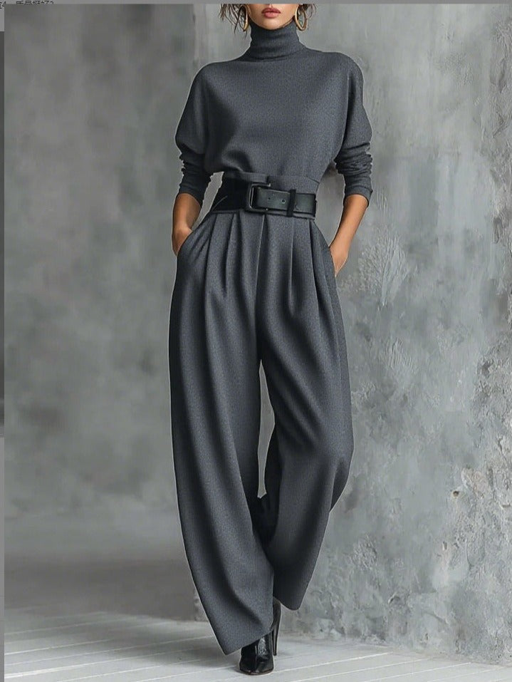 Nyla - Turtleneck Set & Straight Pants