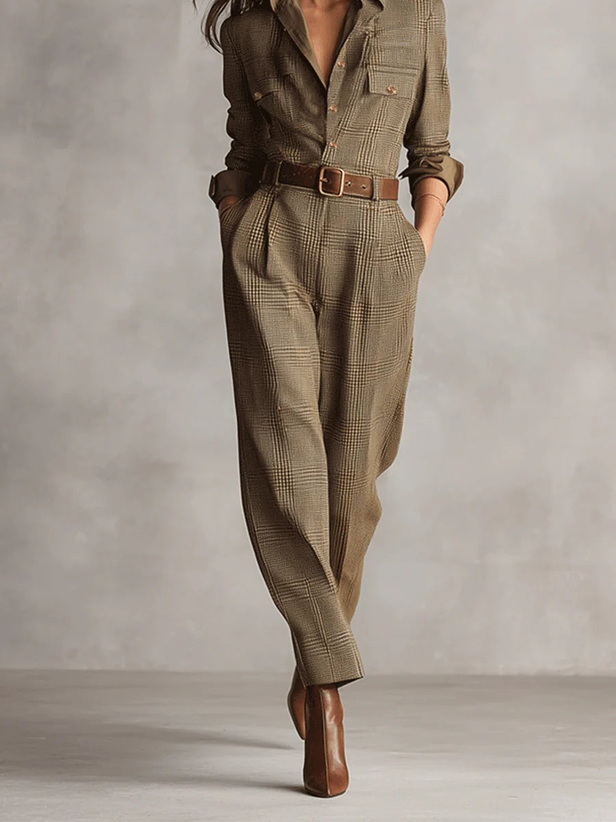 Faith - Tailored Tweed Check Jumpsuit