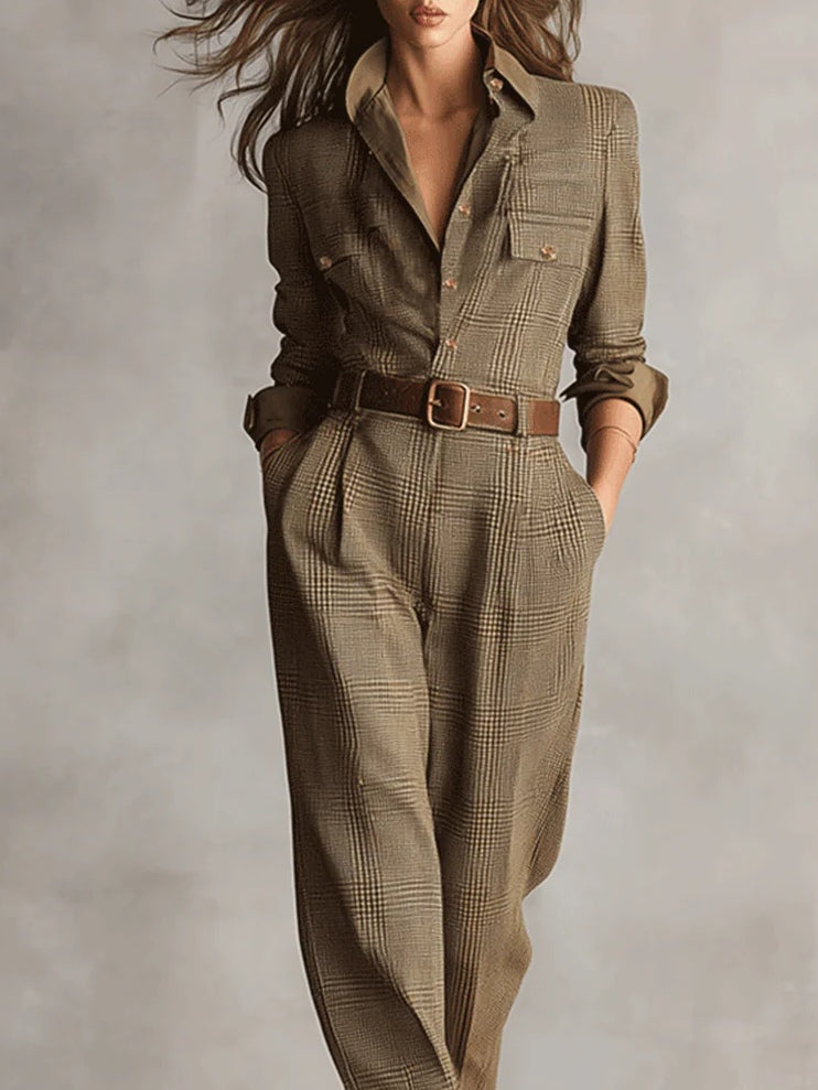 Faith - Tailored Tweed Check Jumpsuit