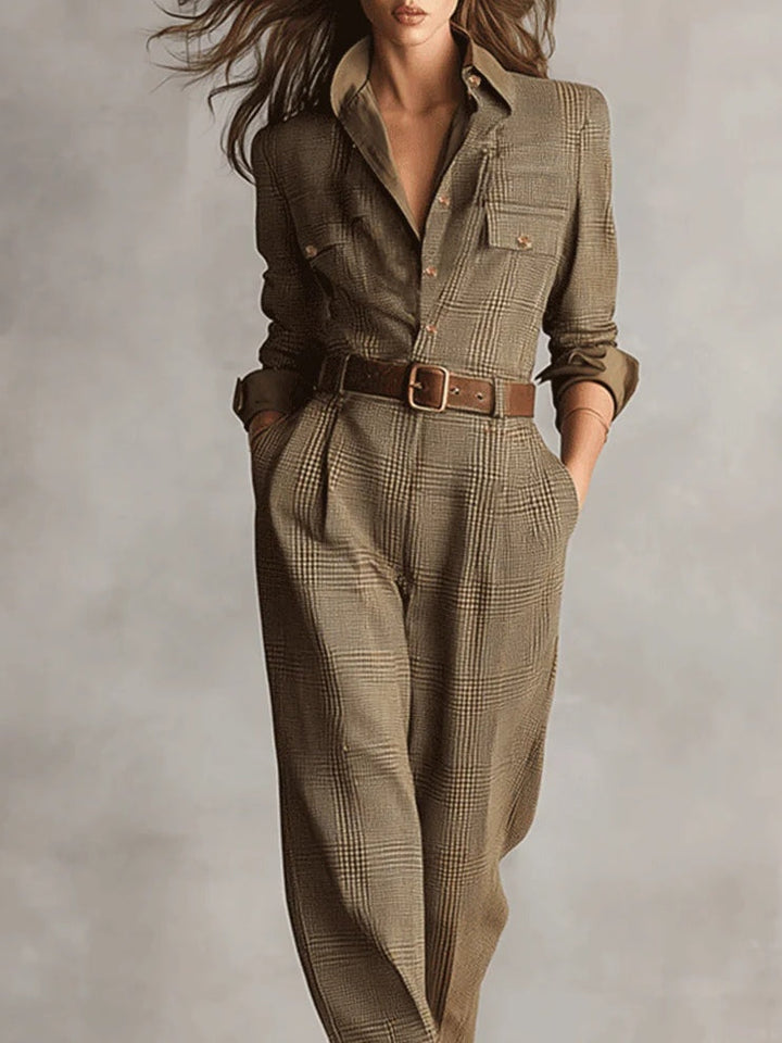 Faith - Tailored Tweed Check Jumpsuit