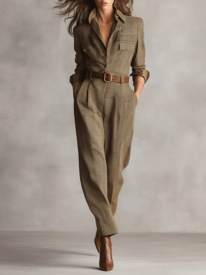 Faith - Tailored Tweed Check Jumpsuit
