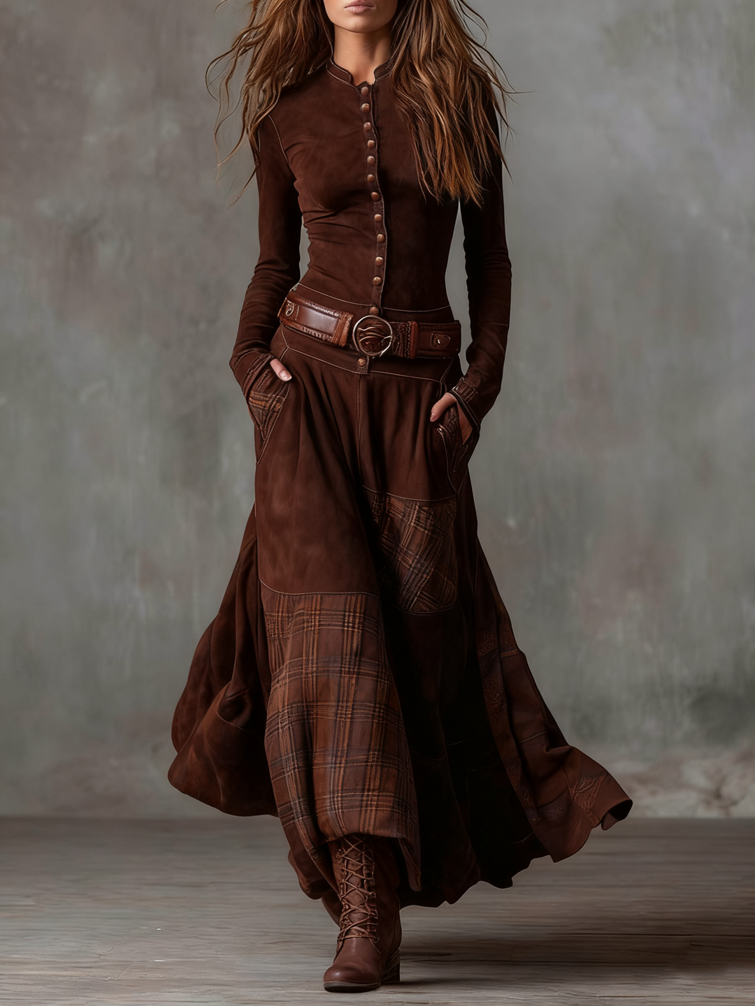 Winnie - Full-Length Dress with Belt