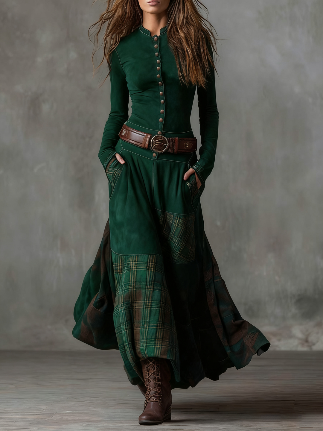 Winnie - Full-Length Dress with Belt