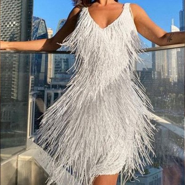 Thea - Dazzling Fringe Party Dress