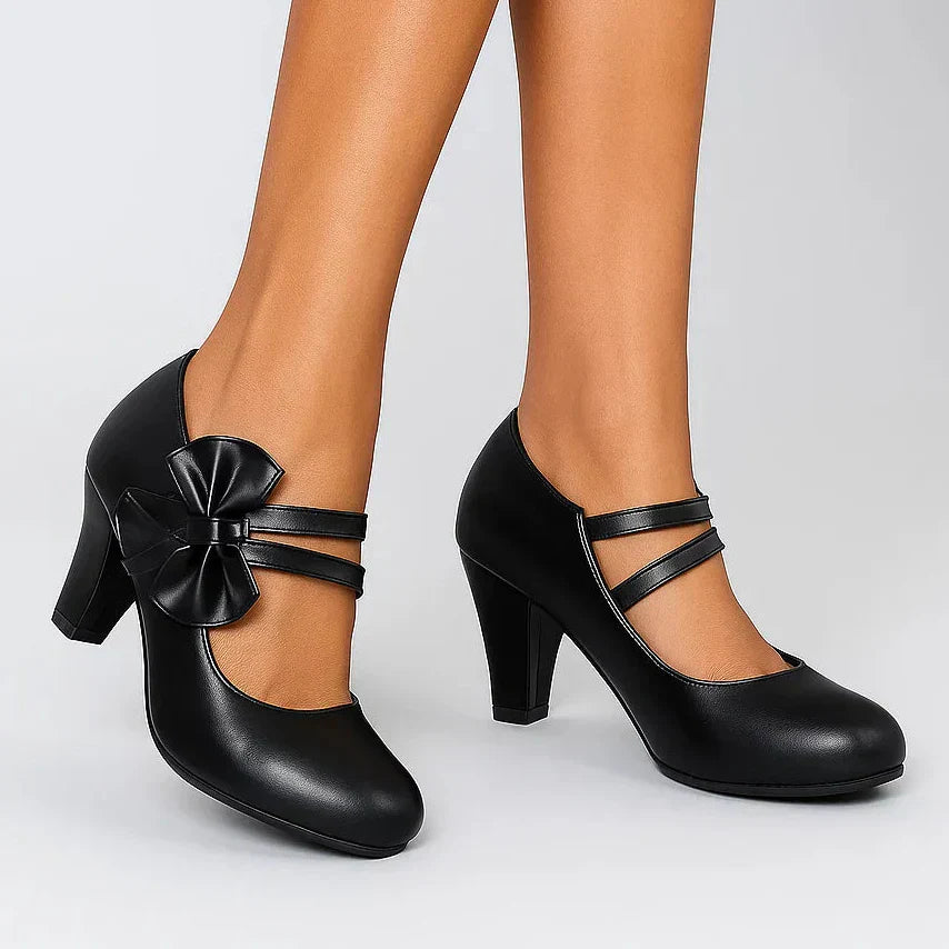 Caramia - Classic Bow Strap Heels