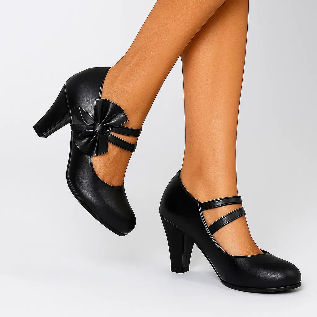 Caramia - Classic Bow Strap Heels