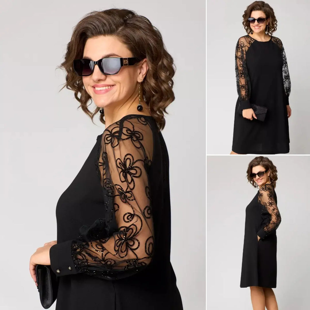 Aloura – Sophisticated Lace Dress in Black