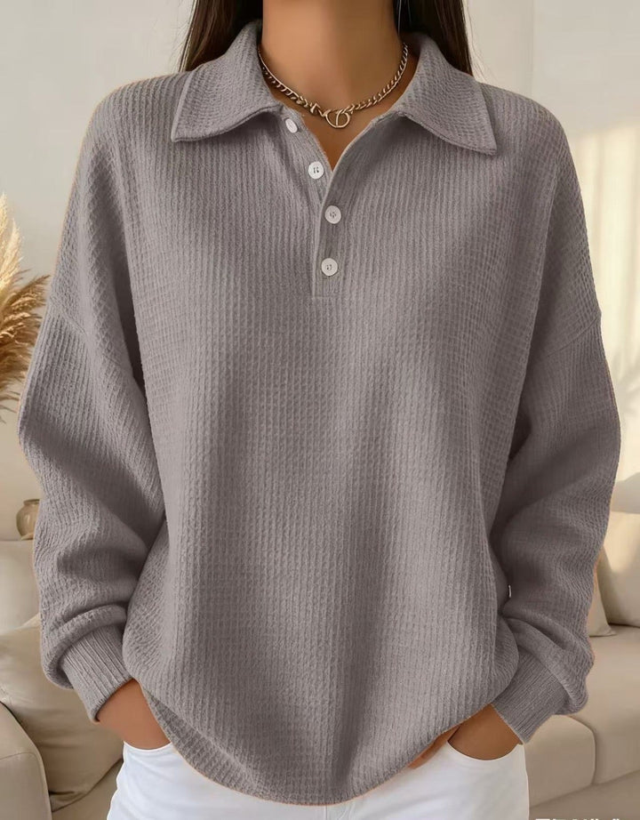 Sofia - Textured Polo Sweater