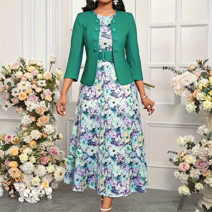 Shannon - Printed Belted Two-Piece Set