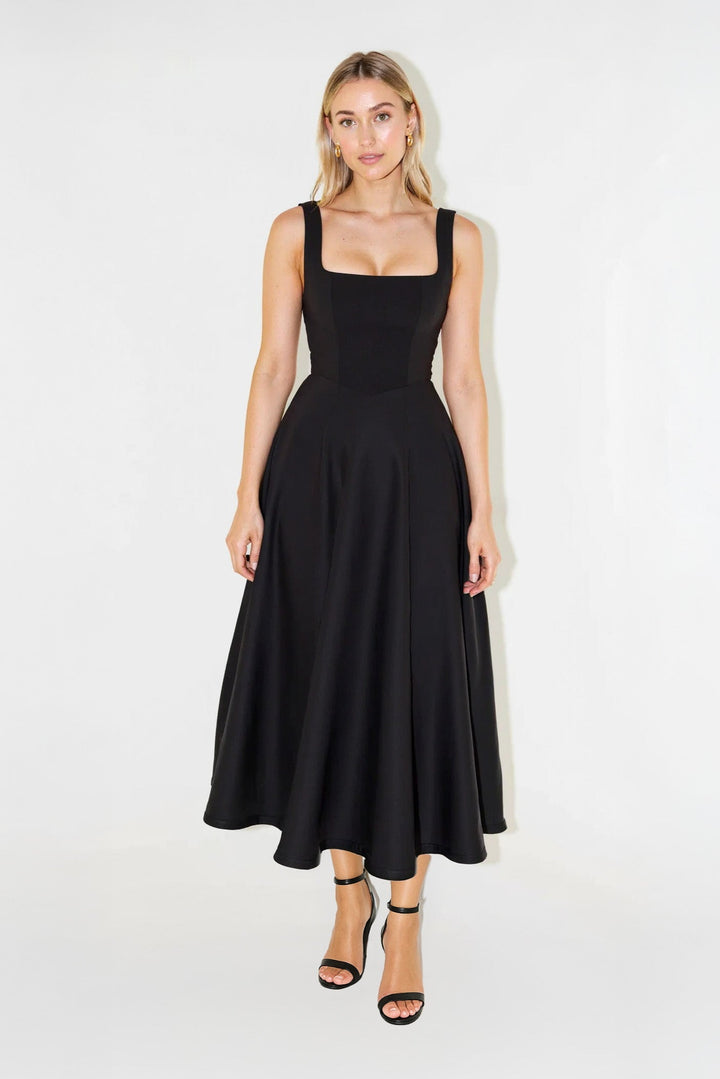 Zeline - Midi Dress with Square Neckline