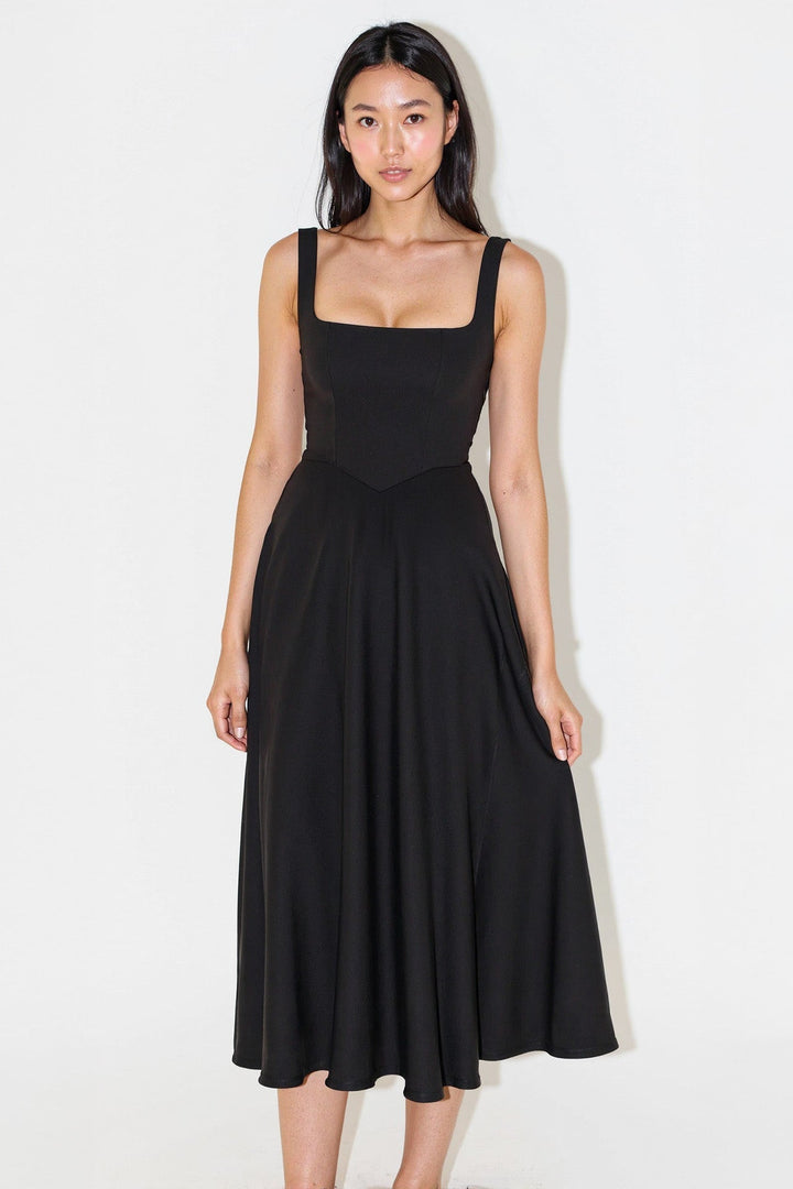 Zeline - Midi Dress with Square Neckline