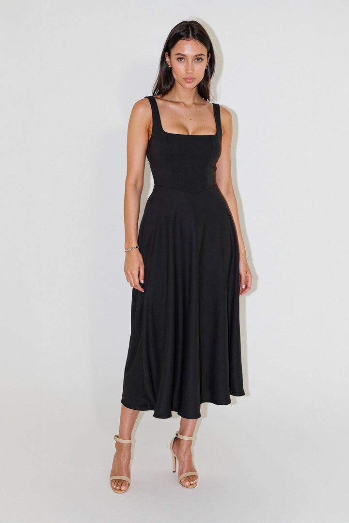 Zeline - Midi Dress with Square Neckline