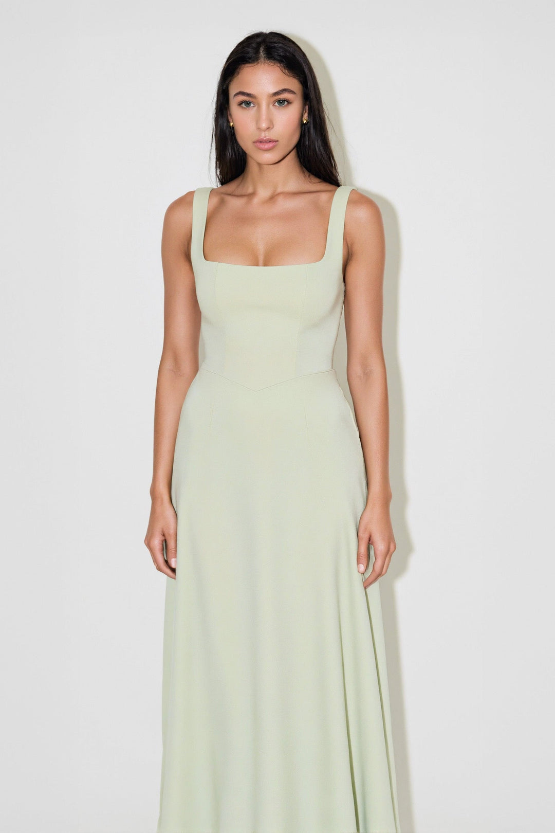 Zeline - Midi Dress with Square Neckline