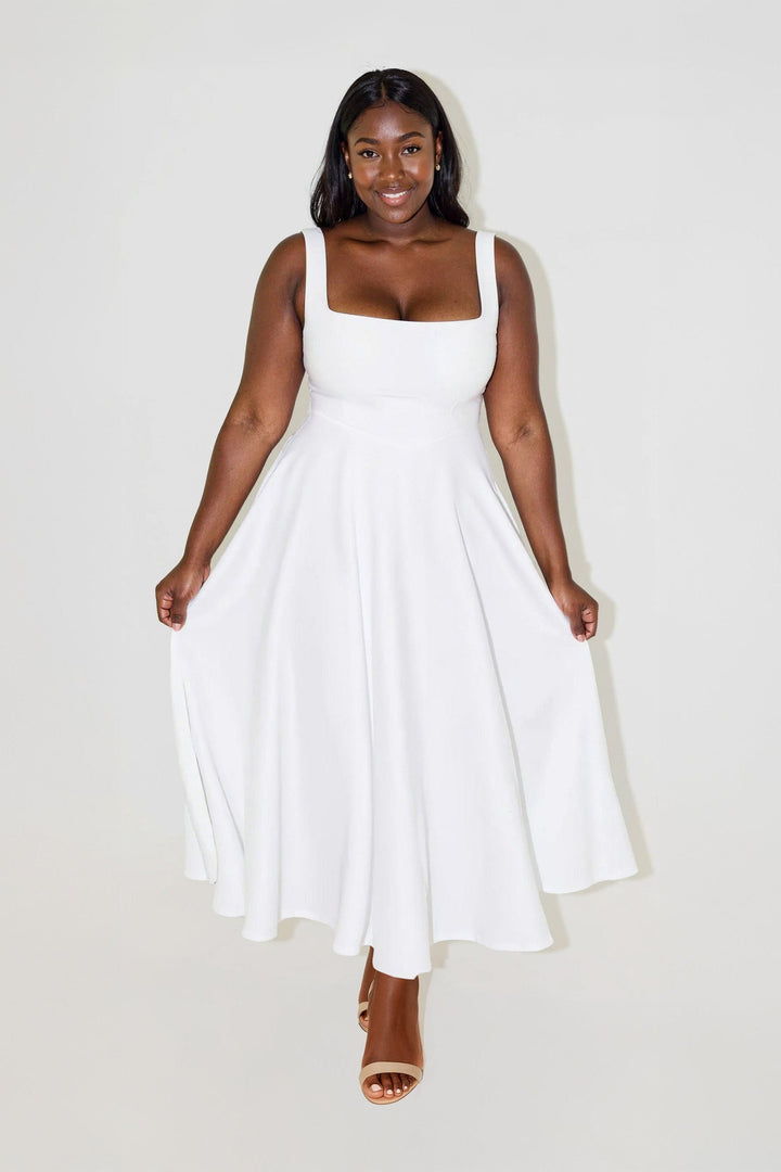 Zeline - Midi Dress with Square Neckline