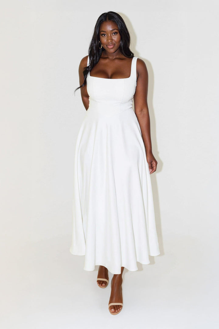 Zeline - Midi Dress with Square Neckline
