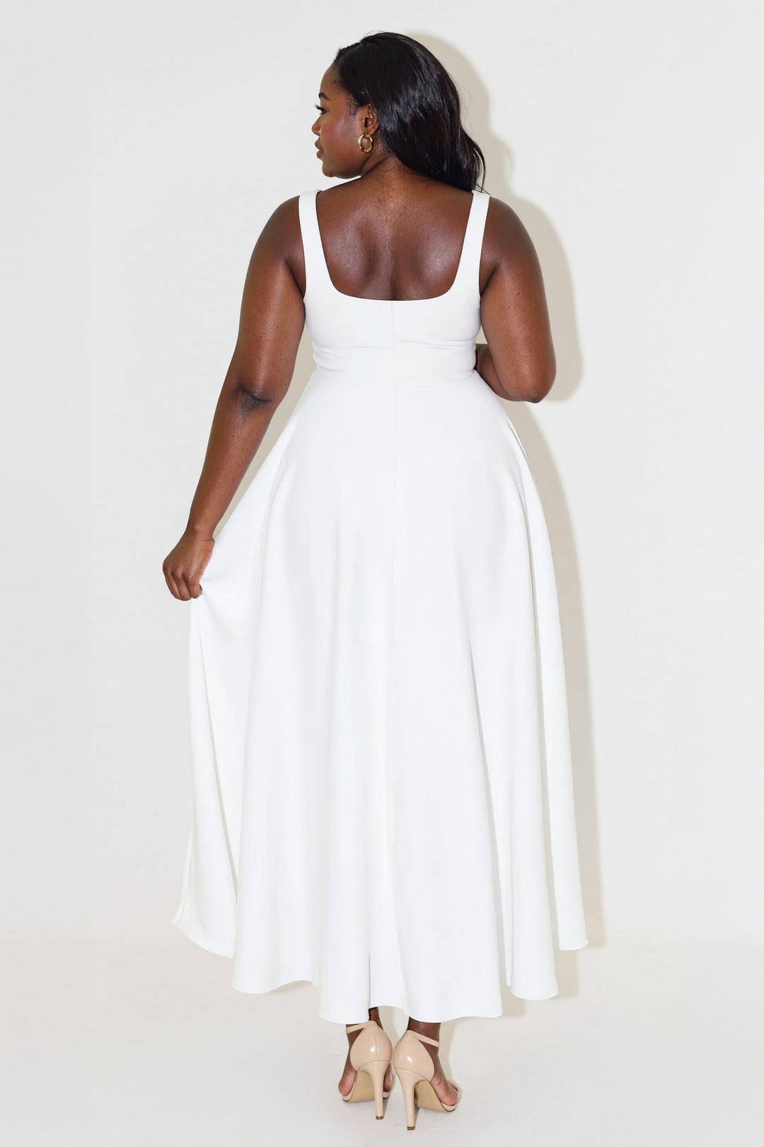 Zeline - Midi Dress with Square Neckline