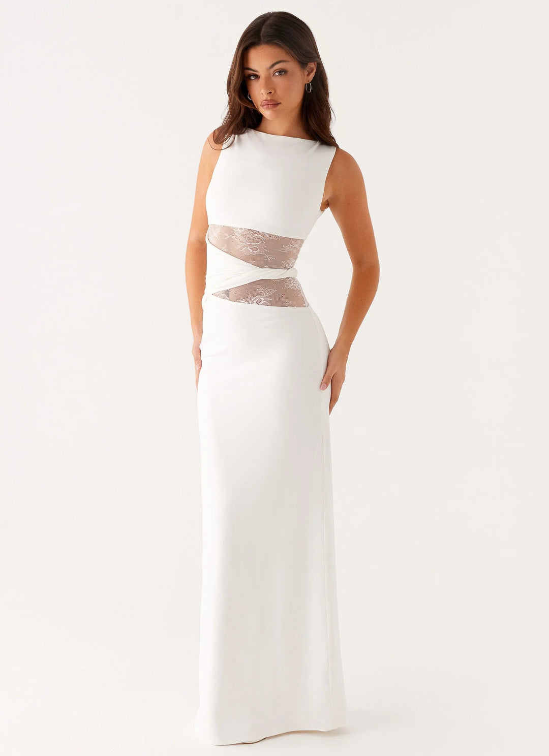 Quinn - Maxi Dress with Sheer Lace Waist Detail