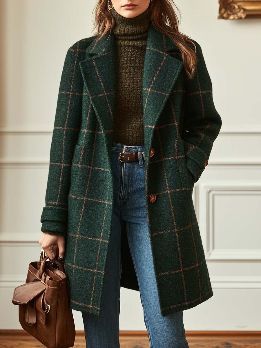 Blaire - Elegant Plaid Coat