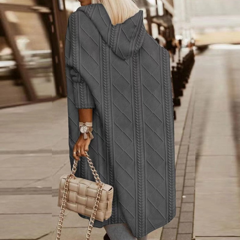 Aubrielle - Full-Length Hooded Cardigan